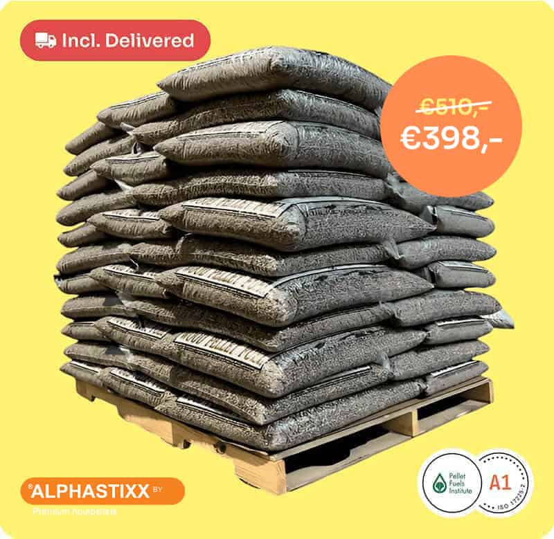 Pallet Alphastixx: US Premium witte eik houtpellets